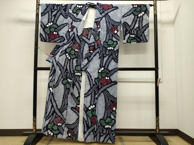 平和屋着物∴夏物 浴衣 有松鳴海絞り 草花文 綿 逸品 CAAW5085dy