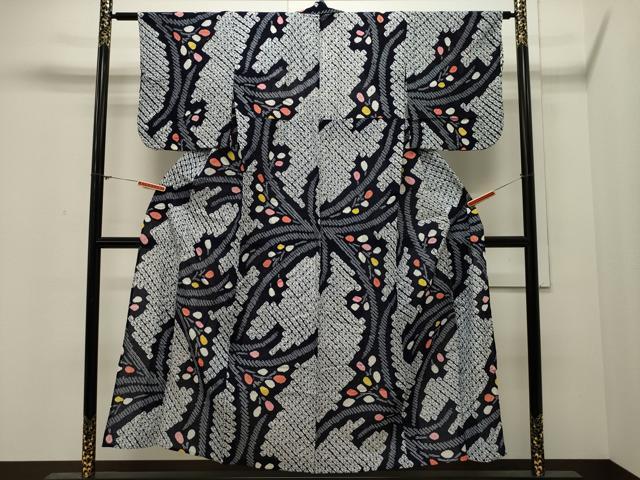 平和屋着物∴夏物 浴衣 有松鳴海絞り 草木文 綿 逸品 CAAW5086dy