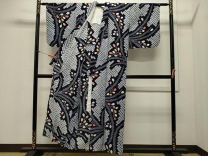 平和屋着物∴夏物 浴衣 有松鳴海絞り 草木文 綿 逸品 CAAW5086dy