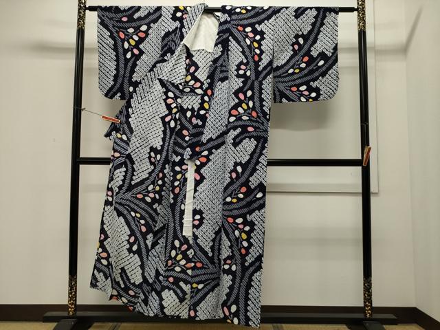 平和屋着物∴夏物 浴衣 有松鳴海絞り 草木文 綿 逸品 CAAW5086dy