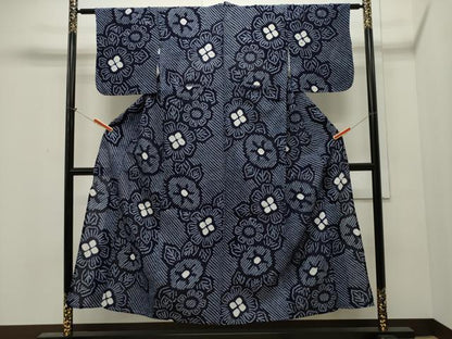 平和屋着物∴夏物　浴衣　有松鳴海絞り　草花文　綿　逸品　CAAW5088dy