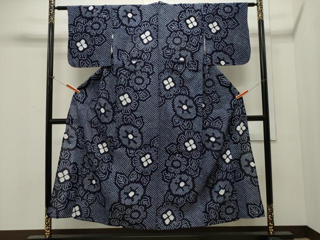 平和屋着物∴夏物　浴衣　有松鳴海絞り　草花文　綿　逸品　CAAW5088dy