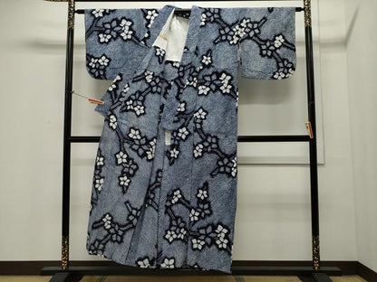 平和屋着物∴夏物　浴衣　有松鳴海絞り　枝花文　綿　逸品　CAAW5089dy