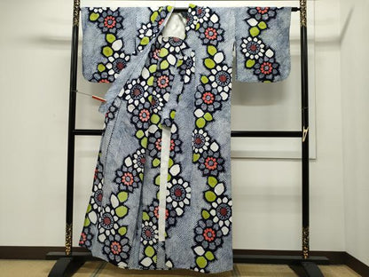 平和屋着物∴夏物 浴衣 有松鳴海絞り 花繋ぎ文 綿 逸品 CAAW5090dy