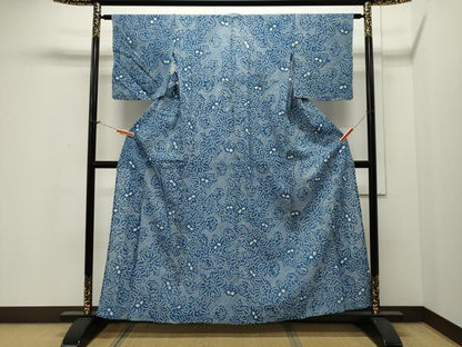 平和屋着物∴夏物 浴衣 有松鳴海絞り 草花文 高島屋扱い 綿 逸品 CAAW5092dy