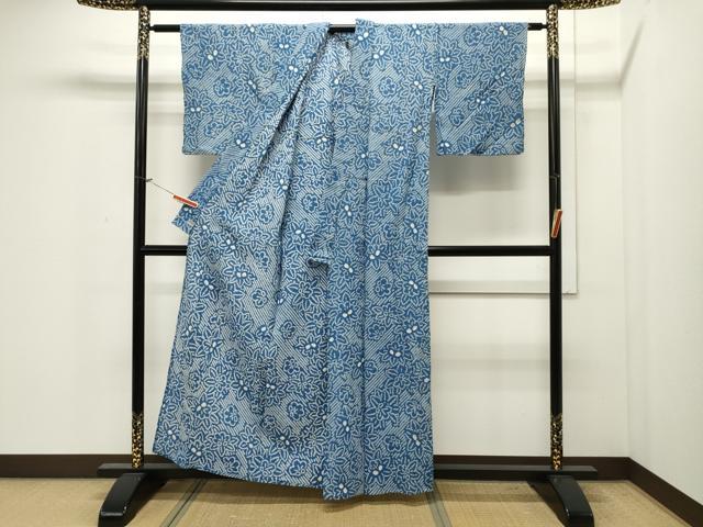 平和屋着物∴夏物 浴衣 有松鳴海絞り 草花文 高島屋扱い 綿 逸品 CAAW5092dy