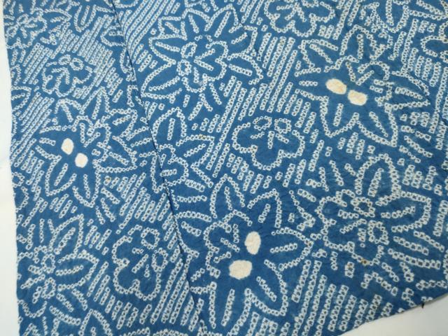 平和屋着物∴夏物 浴衣 有松鳴海絞り 草花文 高島屋扱い 綿 逸品 CAAW5092dy