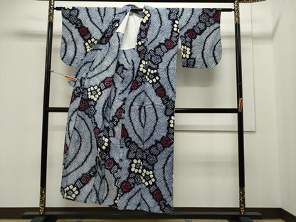 平和屋着物∴夏物 浴衣 有松鳴海絞り 花繋ぎ文 綿 逸品 CAAW5095dy
