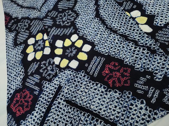 平和屋着物∴夏物 浴衣 有松鳴海絞り 花繋ぎ文 綿 逸品 CAAW5095dy