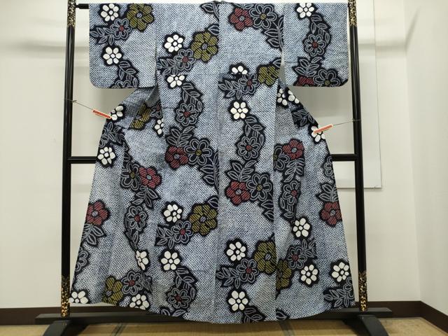 平和屋着物∴夏物 浴衣 有松鳴海絞り 花繋ぎ文 綿 逸品 CAAW5096dy