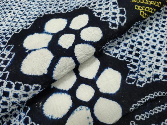 平和屋着物∴夏物 浴衣 有松鳴海絞り 花繋ぎ文 綿 逸品 CAAW5096dy