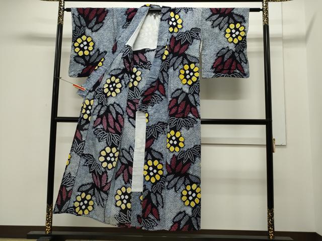 平和屋着物∴夏物 浴衣 有松鳴海絞り 笹竹文 綿 逸品 CAAW5099dy