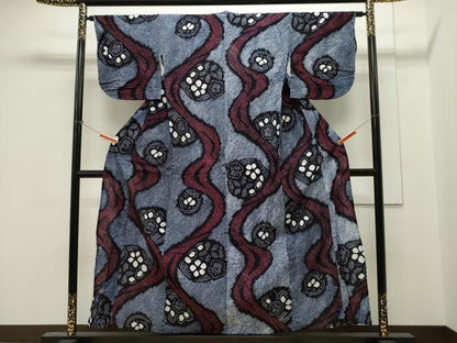 平和屋着物∴夏物 浴衣 有松鳴海絞り 流水花文 綿 逸品 CAAW5101dy
