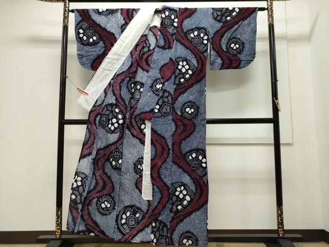 平和屋着物∴夏物 浴衣 有松鳴海絞り 流水花文 綿 逸品 CAAW5101dy