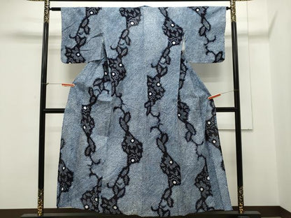 平和屋着物∴夏物 浴衣 有松鳴海絞り 花繋ぎ文 綿 逸品 CAAW5104dy