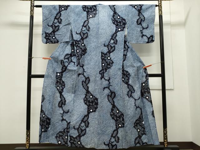 平和屋着物∴夏物 浴衣 有松鳴海絞り 花繋ぎ文 綿 逸品 CAAW5104dy
