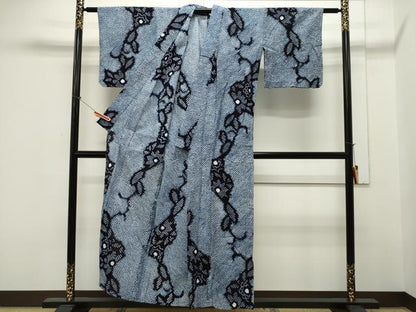 平和屋着物∴夏物 浴衣 有松鳴海絞り 花繋ぎ文 綿 逸品 CAAW5104dy