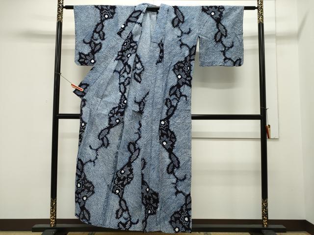 平和屋着物∴夏物 浴衣 有松鳴海絞り 花繋ぎ文 綿 逸品 CAAW5104dy