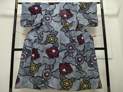 平和屋着物∴夏物 浴衣 有松鳴海絞り 雲取り草花文 綿 逸品 CAAW5106dy