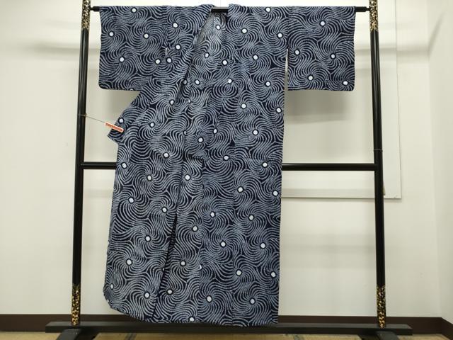 平和屋着物∴夏物 浴衣 有松鳴海絞り 渦巻き文 綿 逸品 CAAW5113dy