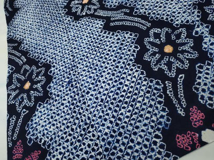 平和屋着物∴夏物 浴衣 有松鳴海絞り 花繋ぎ文 綿 逸品 未使用 CAAW5114dy