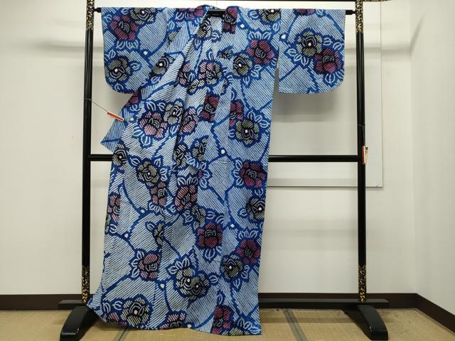 平和屋着物∴夏物 浴衣 有松鳴海絞り 草花文 綿 逸品 CAAW5115dy