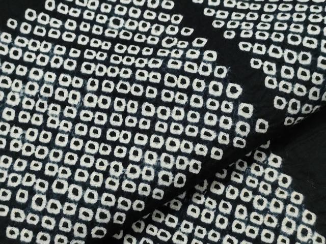 平和屋着物∴夏物 浴衣 有松鳴海絞り 吉祥文 黒地 綿 逸品 CAAW5120dy