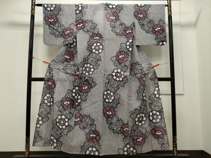 平和屋着物∴夏物 浴衣 有松鳴海絞り 草花文 綿 逸品 CAAW5122dy