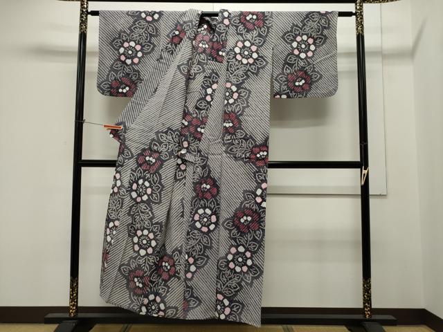 平和屋着物∴夏物 浴衣 有松鳴海絞り 草花文 綿 逸品 CAAW5122dy
