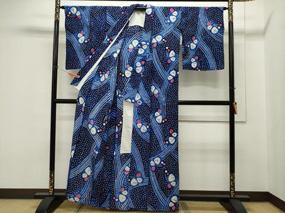平和屋着物∴夏物 浴衣 有松鳴海絞り 吉祥文 綿 逸品 CAAW5126dy