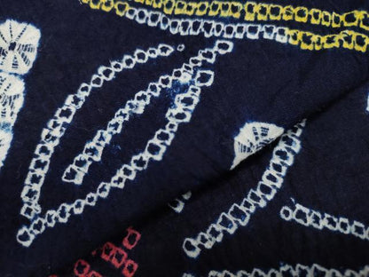 平和屋着物∴夏物 浴衣 有松鳴海絞り 枝花文 綿 逸品 CAAW5128dy