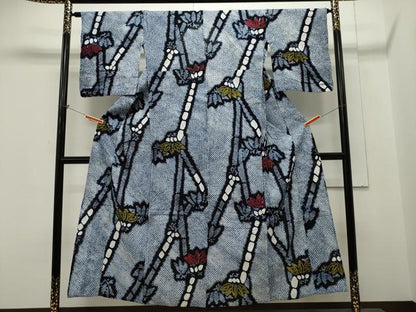 平和屋着物∴夏物 浴衣 有松鳴海絞り 笹竹文 綿 逸品 未使用 CAAW5132dy