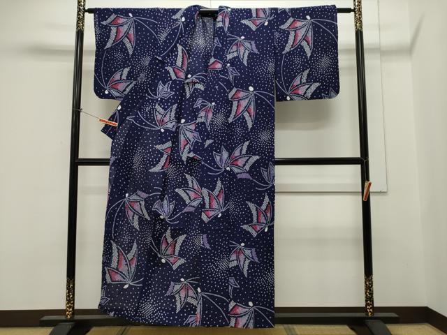 平和屋着物∴夏物 浴衣 有松鳴海絞り 舞蝶文 綿 逸品 CAAW5134dy