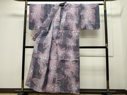 平和屋着物∴夏物 浴衣 有松鳴海絞り 舞蝶文 綿 逸品 CAAW5135dy