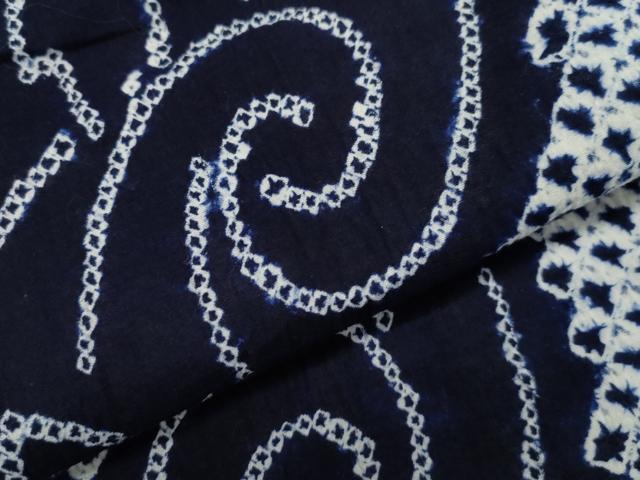 平和屋着物∴夏物 浴衣 有松鳴海絞り 花唐草文 綿 逸品 CAAW5138dy