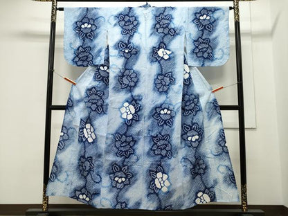 平和屋着物∴夏物 浴衣 有松鳴海絞り 草花文 綿 逸品 CAAW5139dy