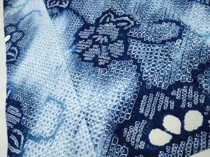 平和屋着物∴夏物 浴衣 有松鳴海絞り 草花文 綿 逸品 CAAW5139dy