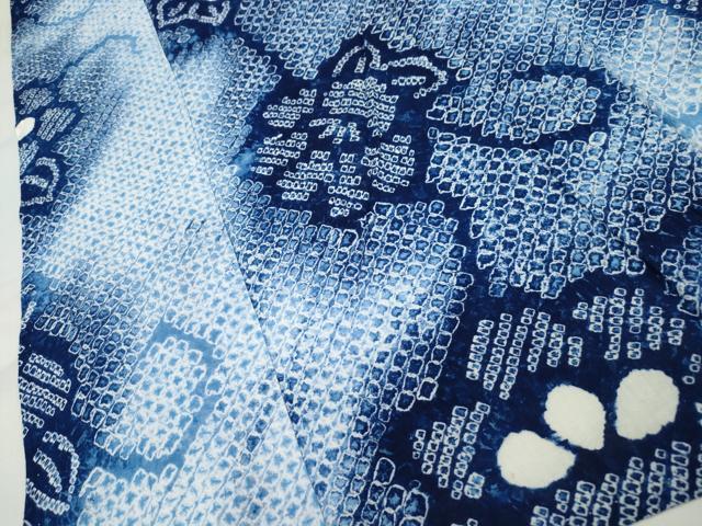平和屋着物∴夏物 浴衣 有松鳴海絞り 草花文 綿 逸品 CAAW5139dy