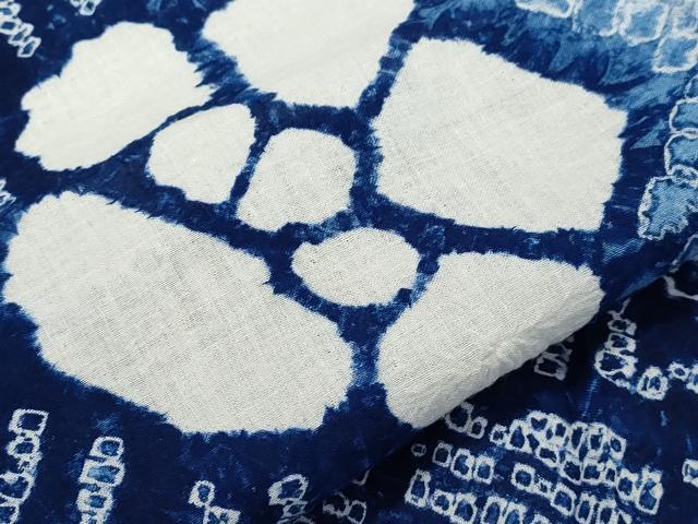 平和屋着物∴夏物 浴衣 有松鳴海絞り 草花文 綿 逸品 CAAW5139dy