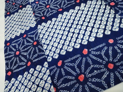 平和屋着物∴夏物 浴衣 有松鳴海絞り 横段麻の葉文様 綿 逸品 CAAW5141dy