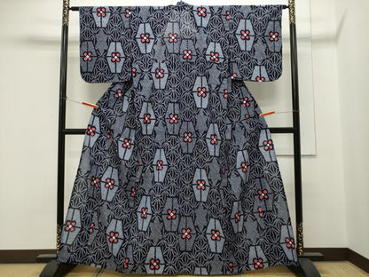 平和屋着物∴夏物 浴衣 有松鳴海絞り 麻の葉文様 綿 逸品 CAAW5142dy