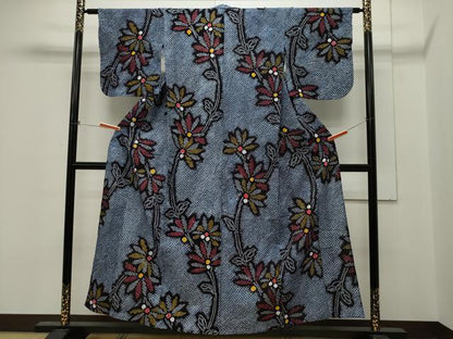 平和屋着物∴夏物 浴衣 有松鳴海絞り 草花文 綿 逸品 CAAW5143dy