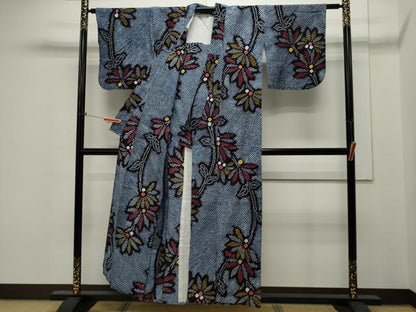 平和屋着物∴夏物 浴衣 有松鳴海絞り 草花文 綿 逸品 CAAW5143dy