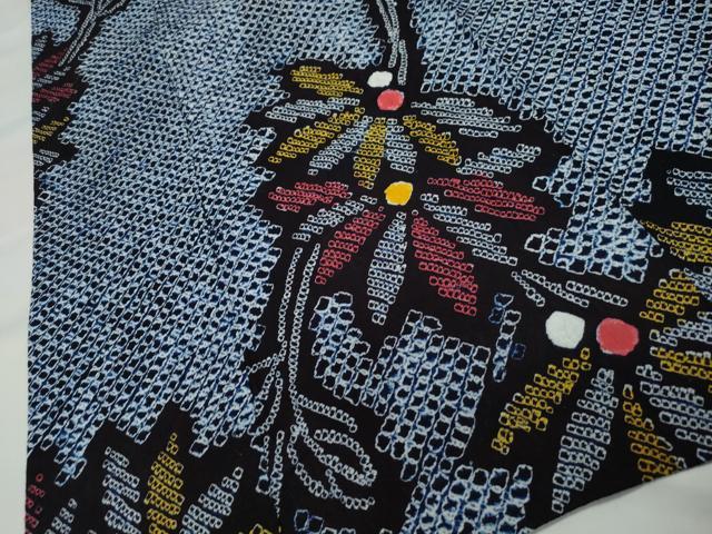 平和屋着物∴夏物 浴衣 有松鳴海絞り 草花文 綿 逸品 CAAW5143dy