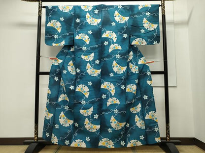 平和屋着物∴夏物 綿紅梅 浴衣 雪輪花文 綿 逸品 CAAW5145dy