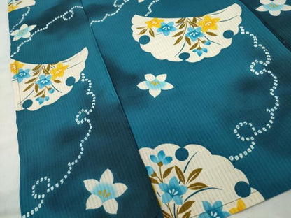 平和屋着物∴夏物 綿紅梅 浴衣 雪輪花文 綿 逸品 CAAW5145dy