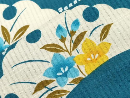 平和屋着物∴夏物 綿紅梅 浴衣 雪輪花文 綿 逸品 CAAW5145dy