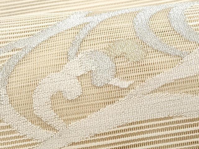 平和屋着物＊夏物　八寸名古屋帯　絽綴れ　立波文　金銀糸　正絹　逸品　CAAW5466fb