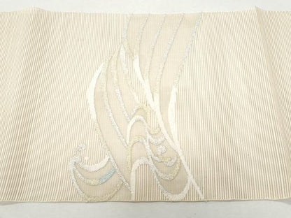平和屋着物＊夏物　八寸名古屋帯　絽綴れ　立波文　金銀糸　正絹　逸品　CAAW5466fb