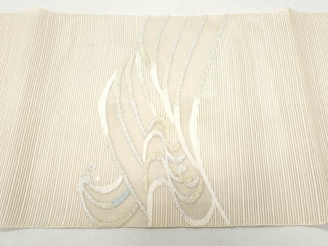 平和屋着物＊夏物　八寸名古屋帯　絽綴れ　立波文　金銀糸　正絹　逸品　CAAW5466fb
